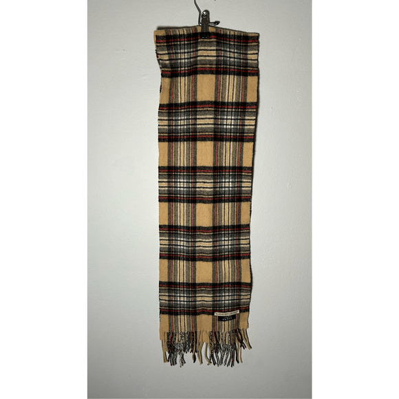 Blarney Woolen Mills Camel Sterwart 100% Lambswool Tartan Scarf, Ireland - Picture 4 of 7